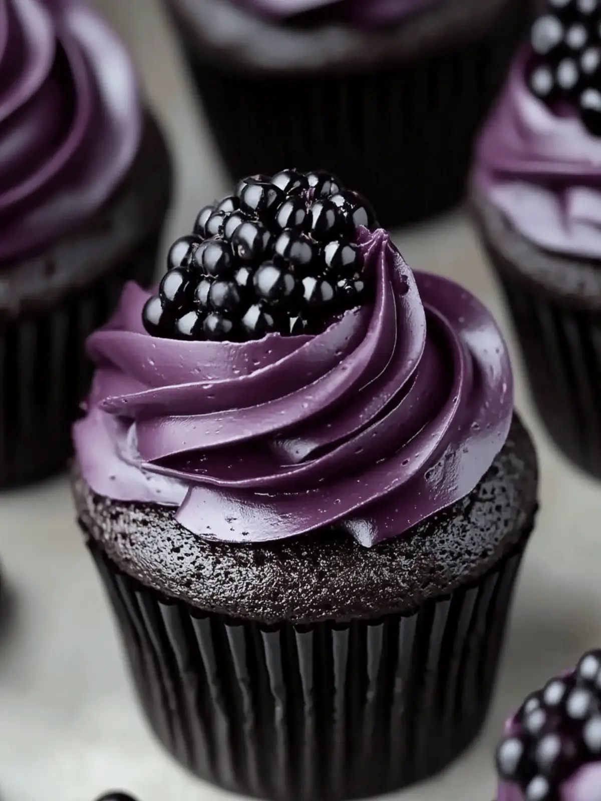 Dark Chocolate Blackberry Cupcakes