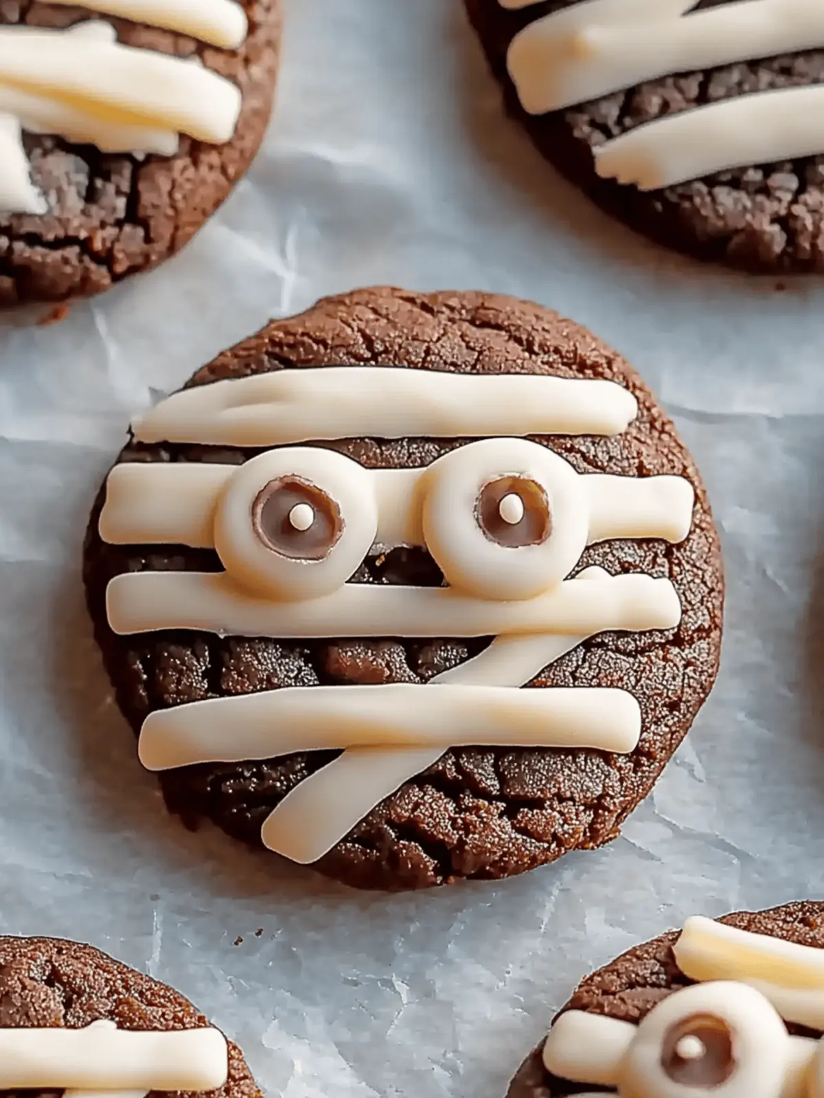 Fudgy Halloween Mummy Cookies