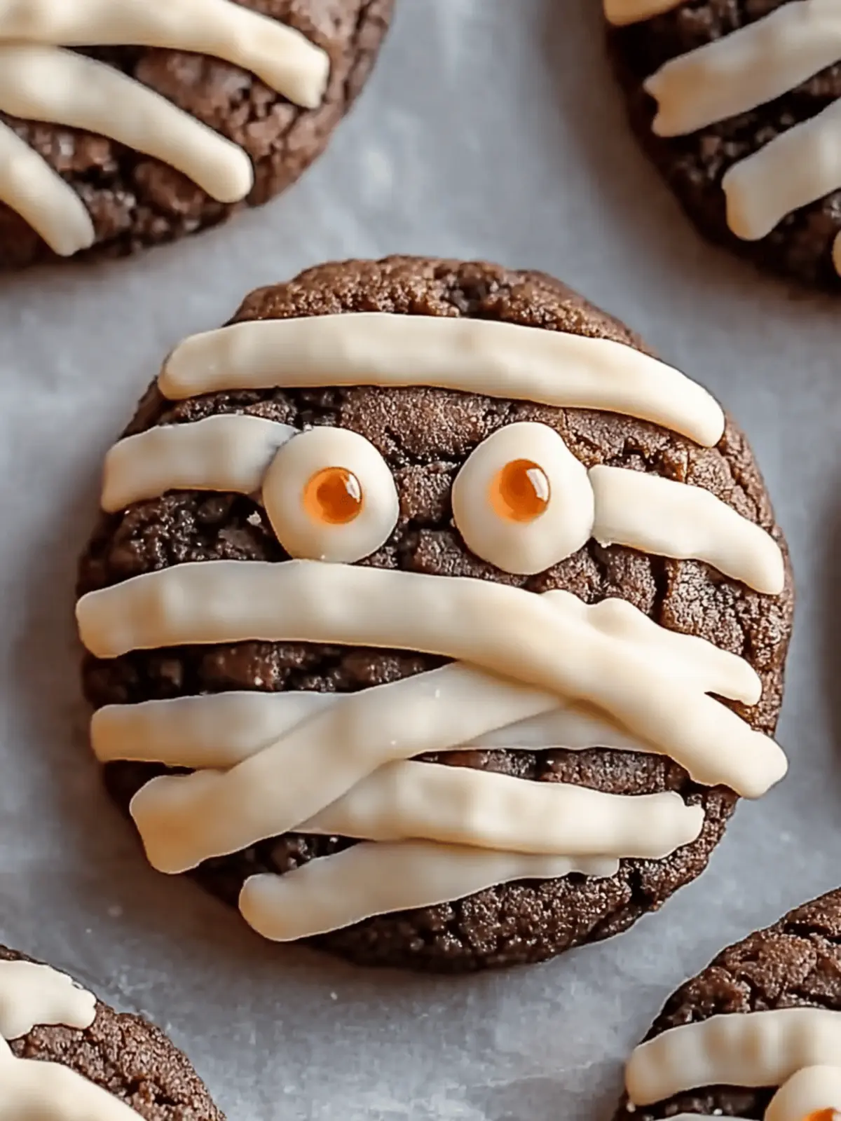 Fudgy Halloween Mummy Cookies
