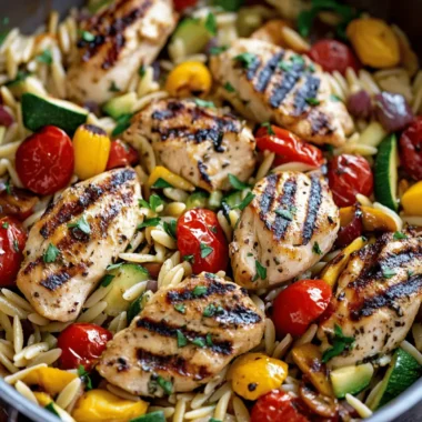Balsamic Chicken & Veggie Orzo