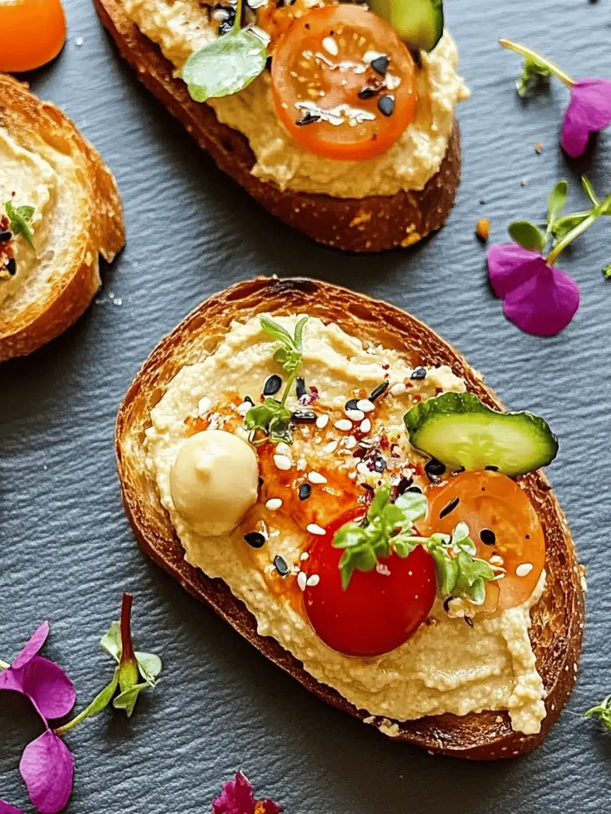 Mediterranean Hummus Crostini