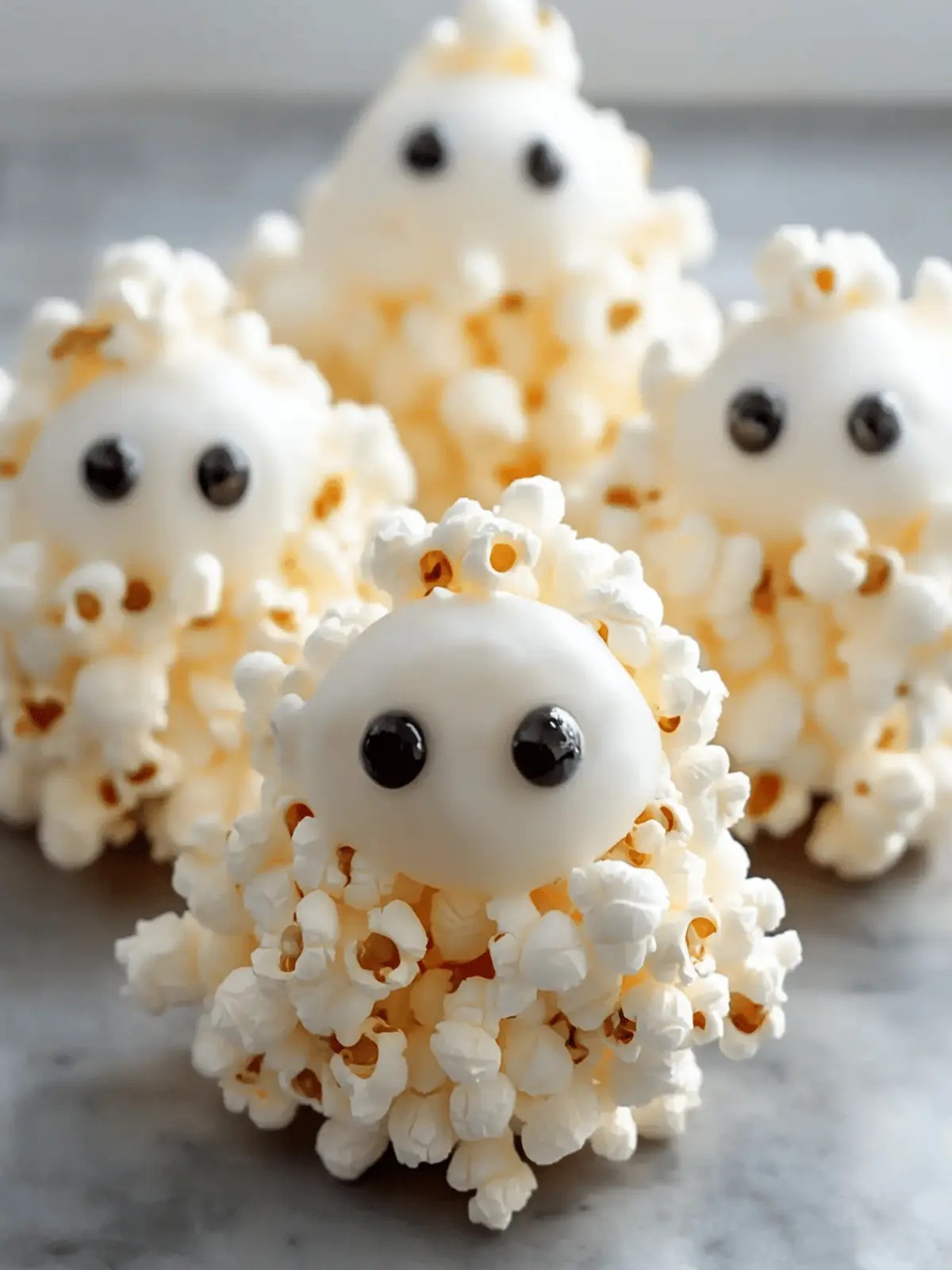 Spooky Ghost Popcorn Balls - Fun Treats Perfect for Halloween 5 Ghost Popcorn Balls