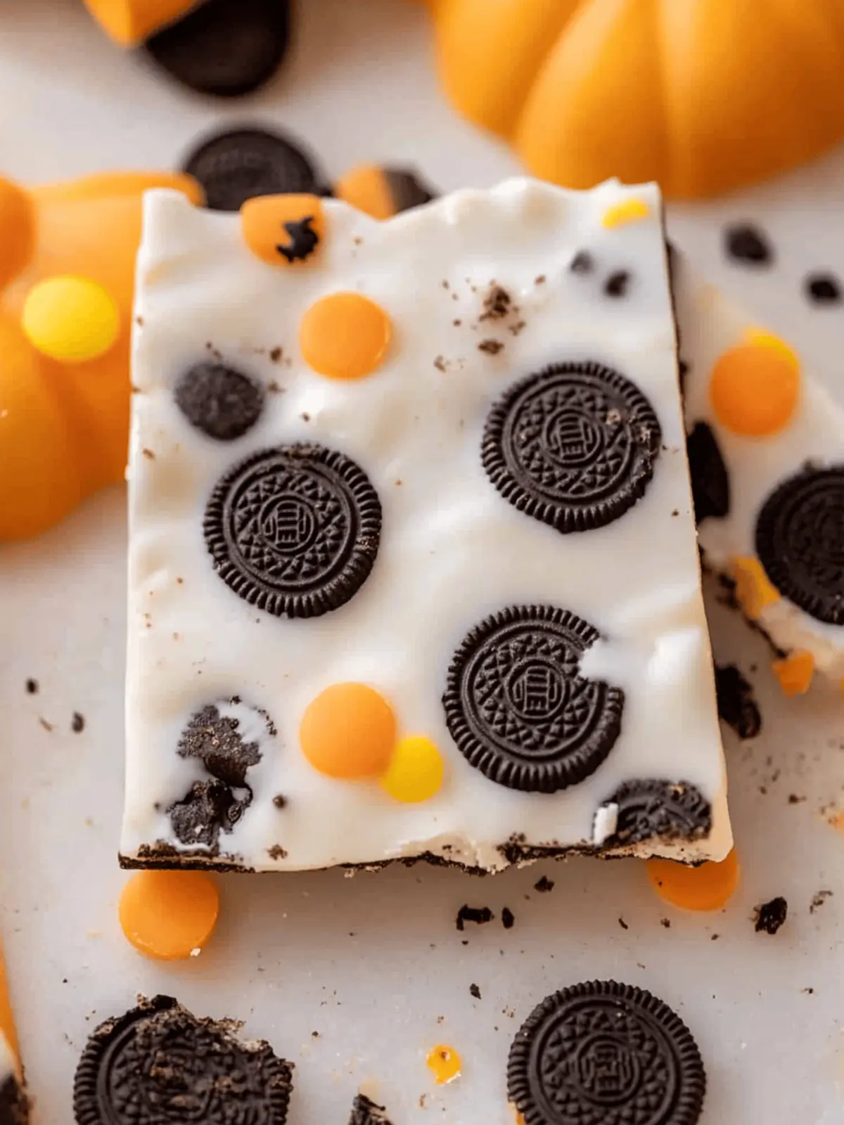 White Chocolate Halloween Oreo Bark