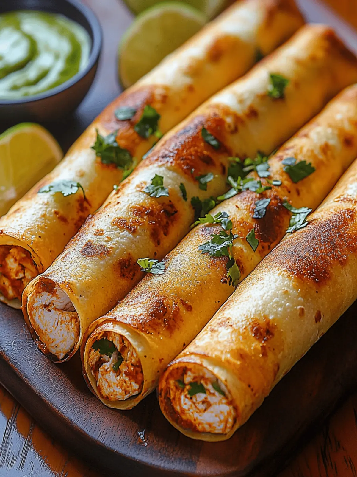 Crunchy Oven-Baked Chicken Taquitos