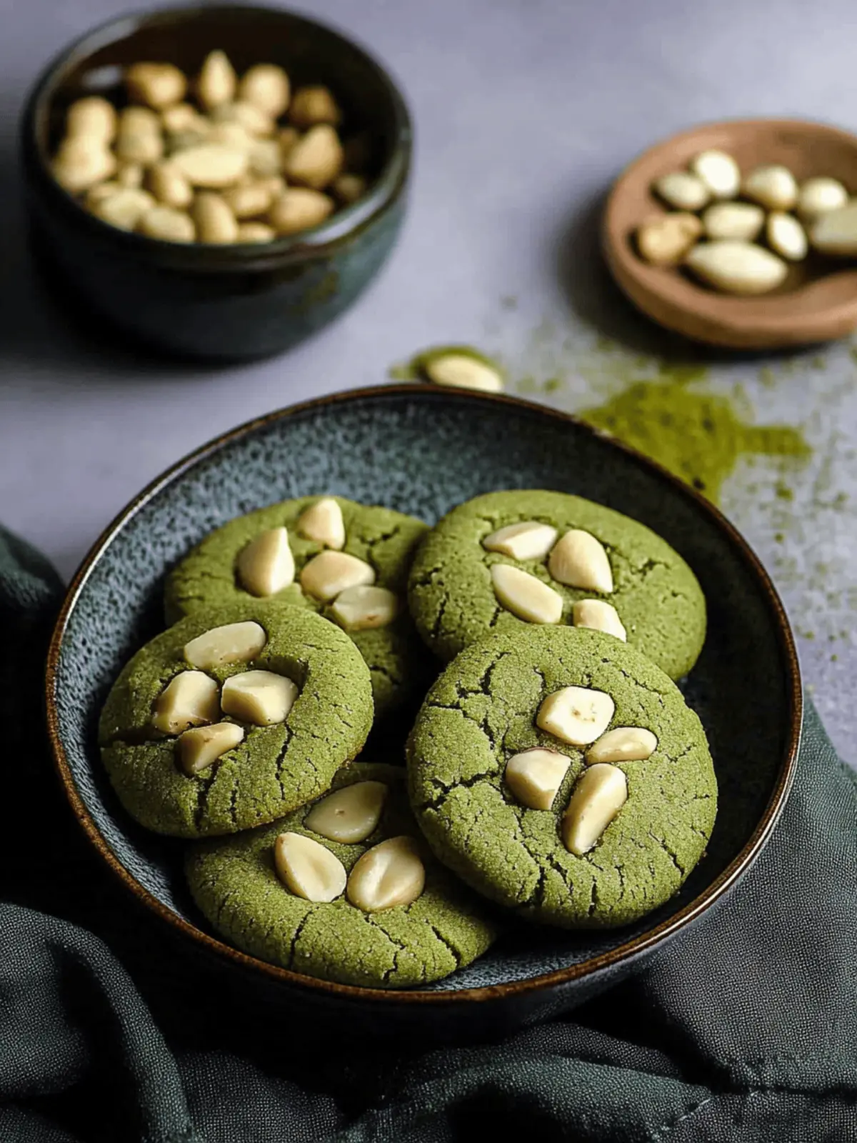 Matcha Macadamia Almond Flour Cookies