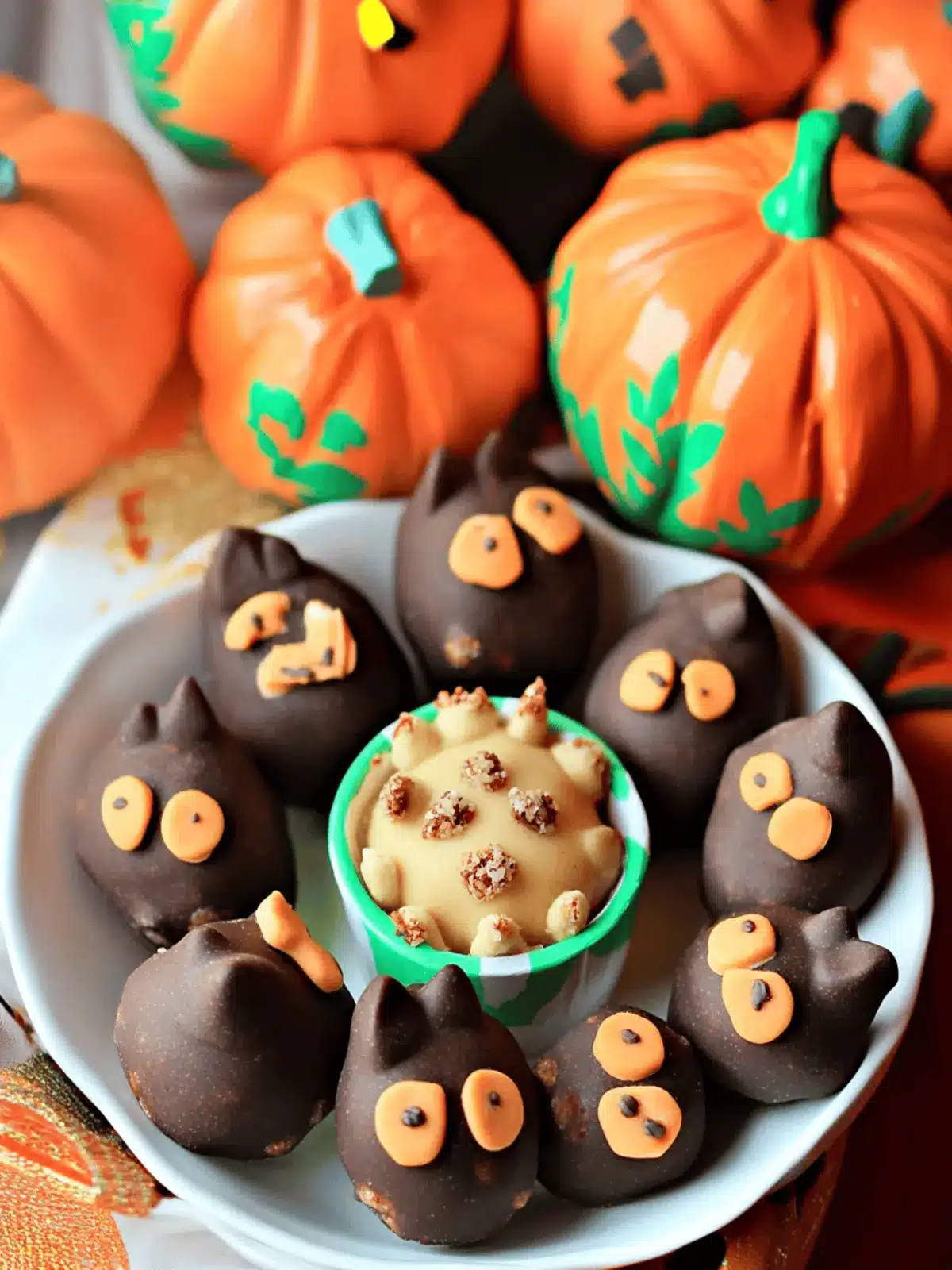 Peanut Butter Ball Pumpkins and Cats