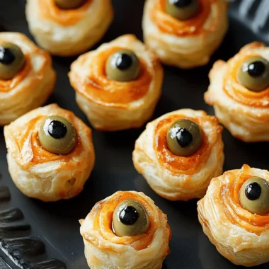 Spooky Eyeball Olive Puffs