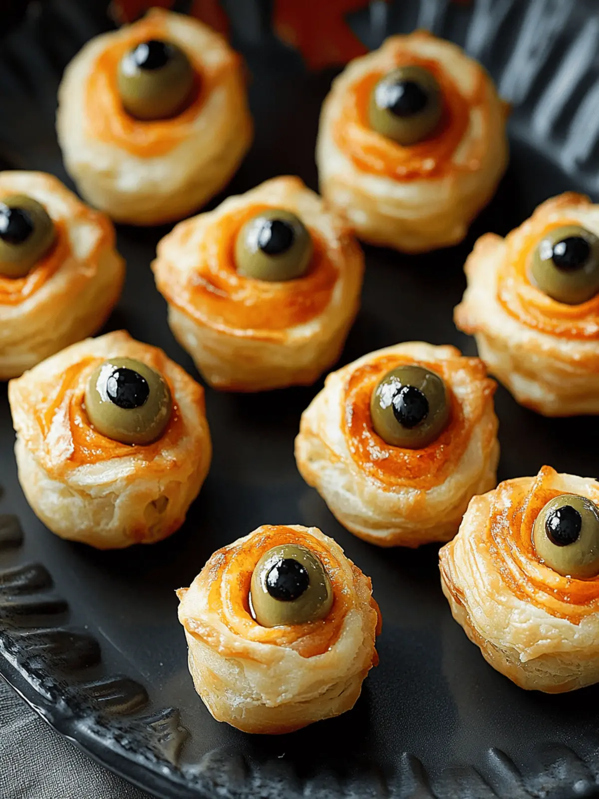 Spooky Eyeball Olive Puffs