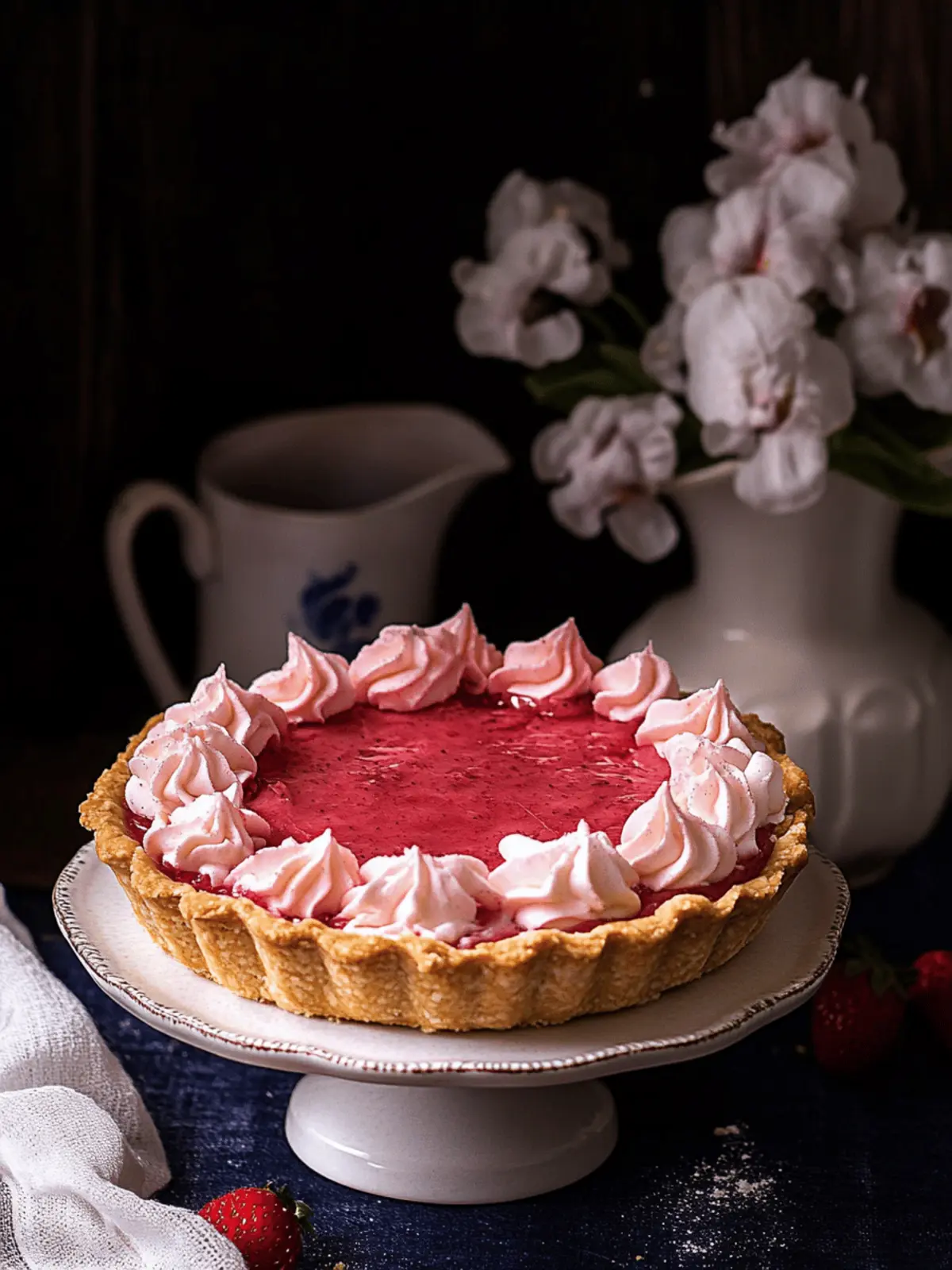 Rhubarb Cream Tart with Strawberry: A Springtime Delight 5 Rhubarb Cream Tart with Strawberry