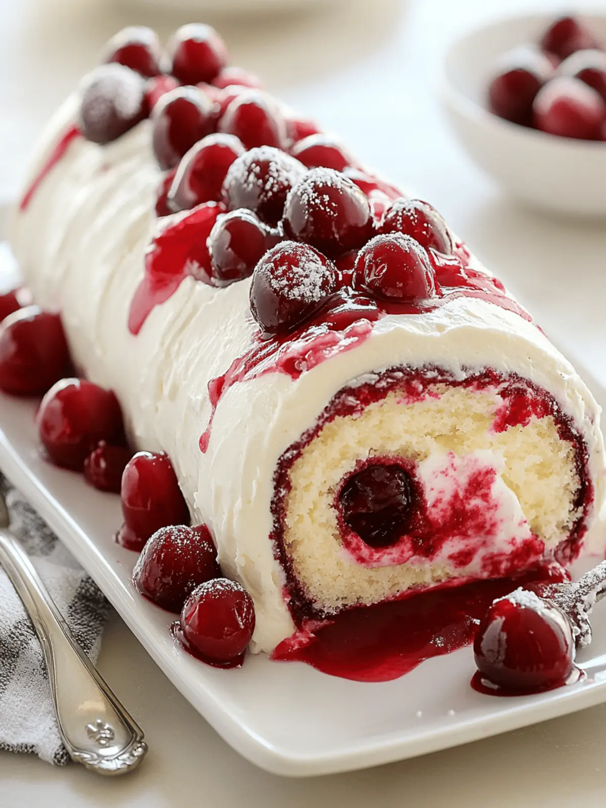 Irresistible Cherry Cheesecake Cake Roll for Sweet Celebrations 3 Cherry Cheesecake Cake Roll