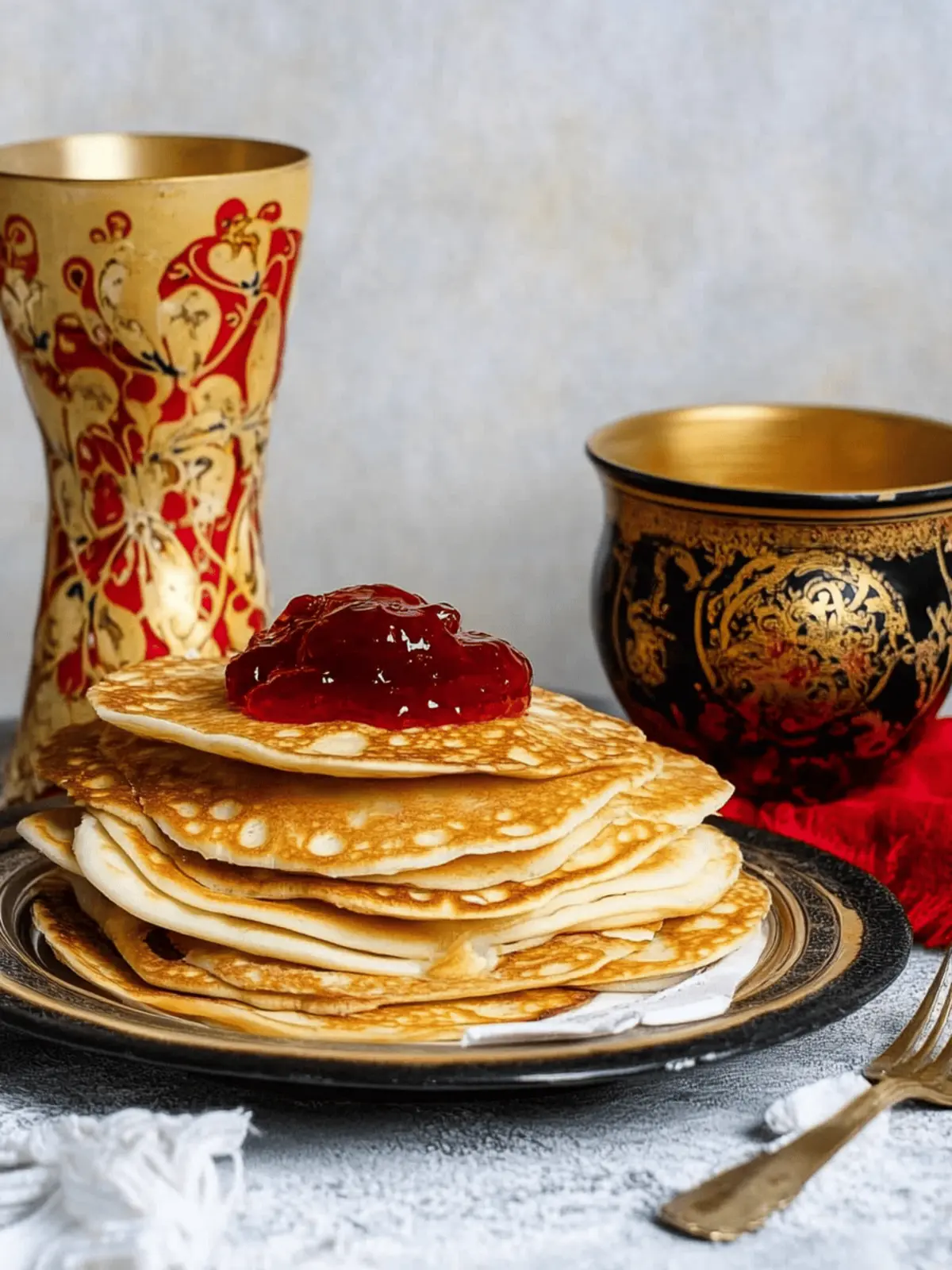 Russian Blini With Jam