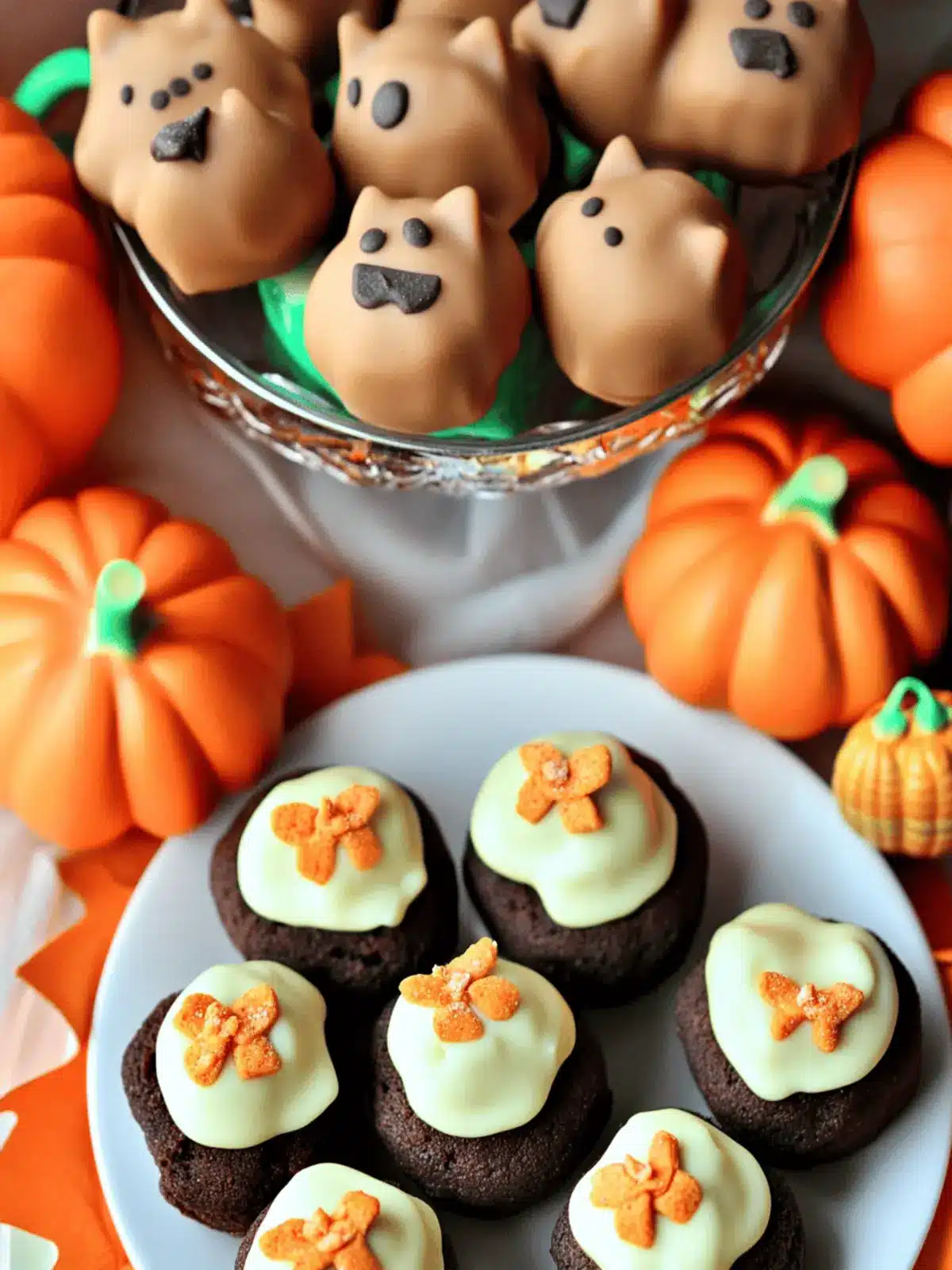 Peanut Butter Ball Pumpkins and Cats