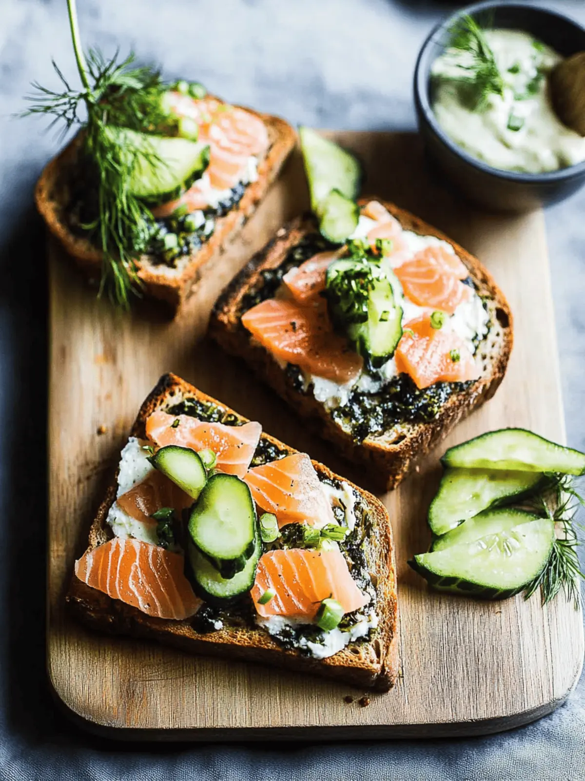 Smoked Salmon Pumperknickel Toasts
