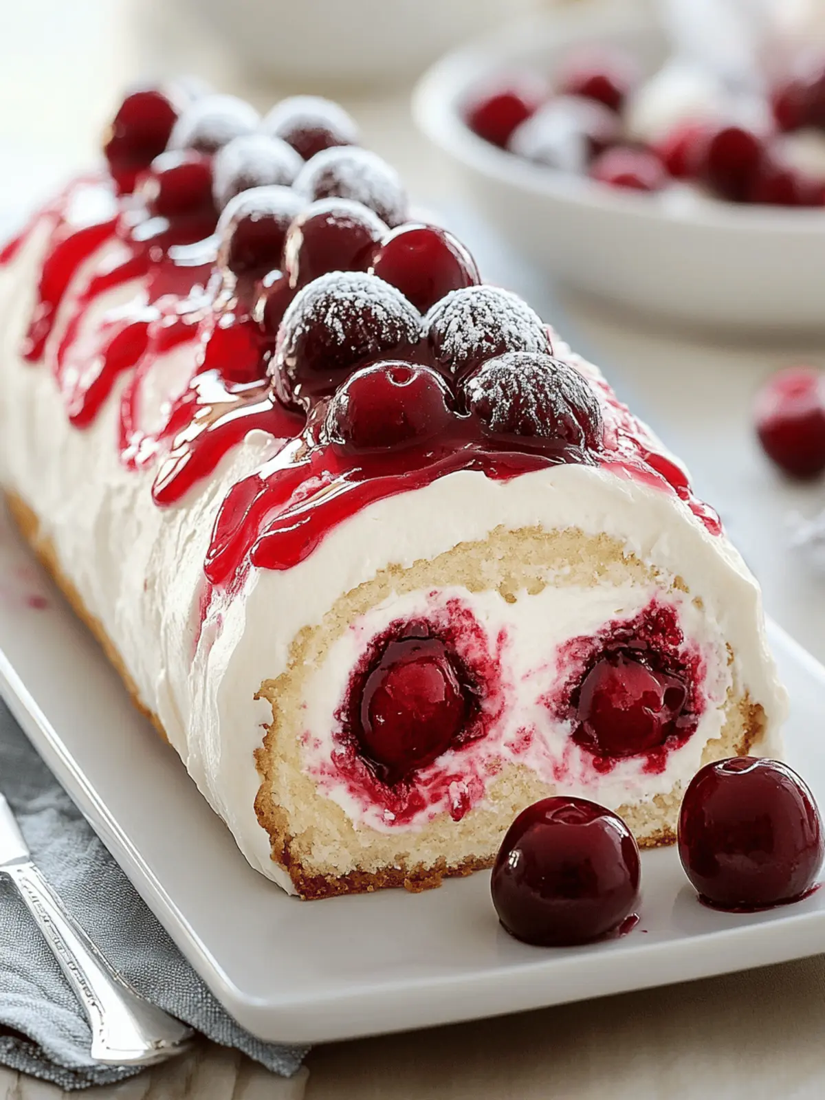 Irresistible Cherry Cheesecake Cake Roll for Sweet Celebrations 2 Cherry Cheesecake Cake Roll