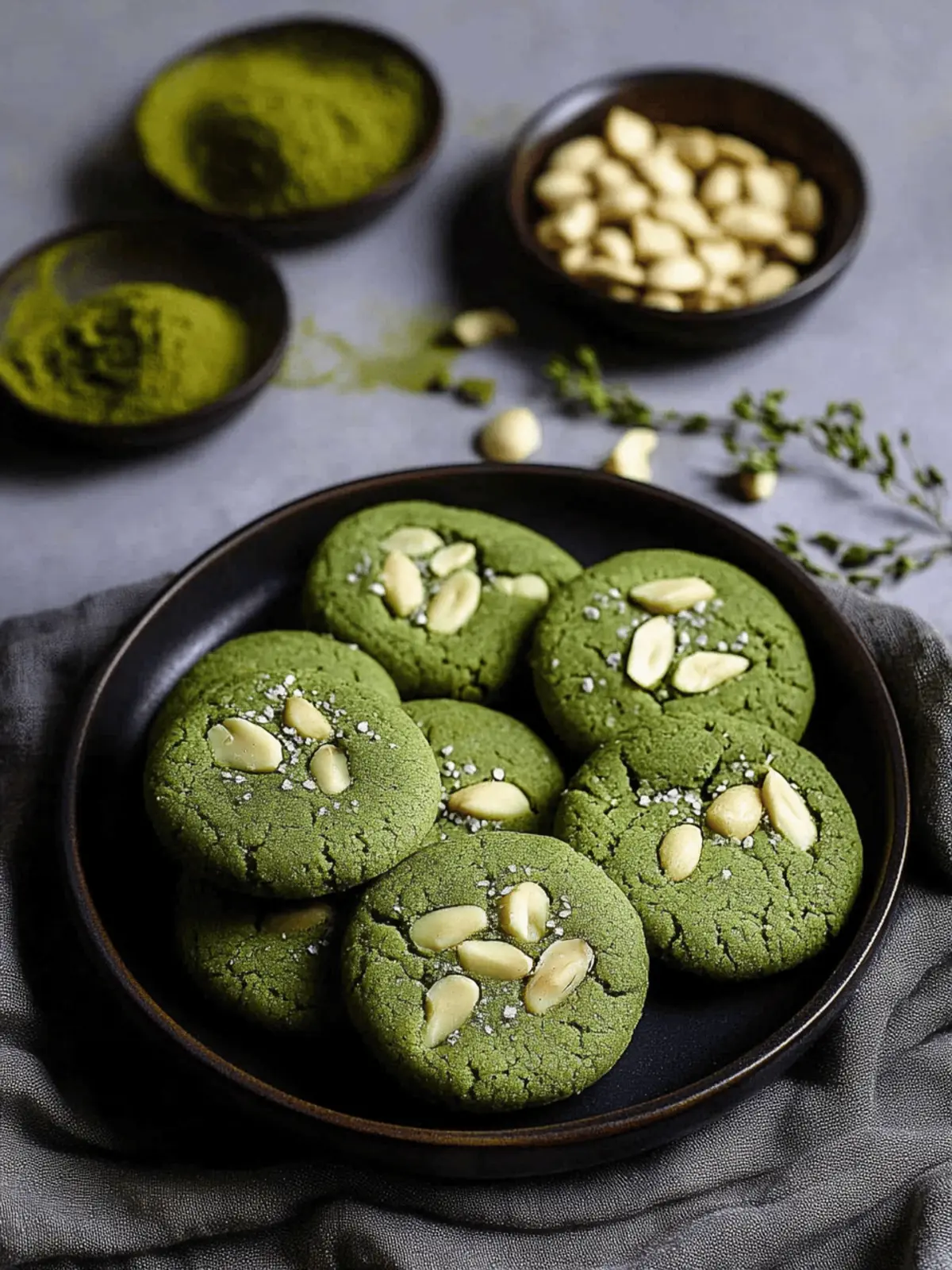 Matcha Macadamia Almond Flour Cookies