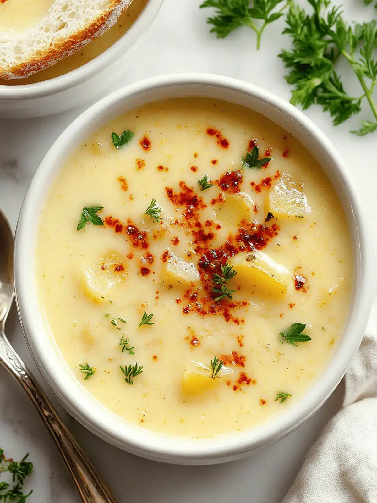 Cheddar Garlic Herb Potato Soup