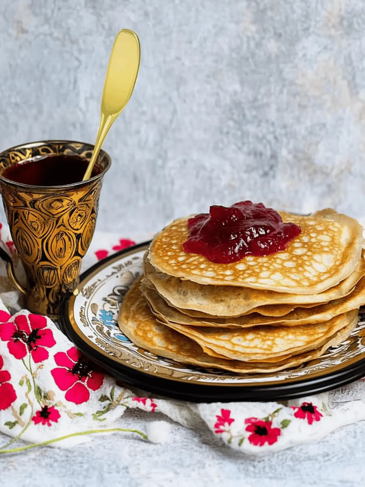 Russian Blini With Jam