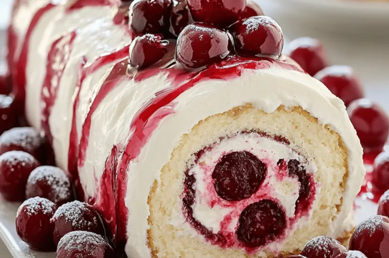 Cherry Cheesecake Cake Roll