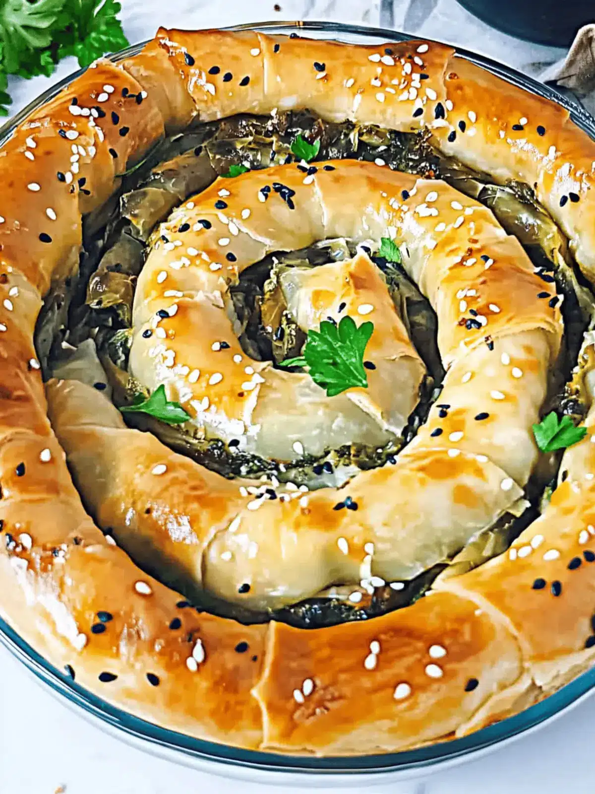 Flaky Spanakopita Spiral