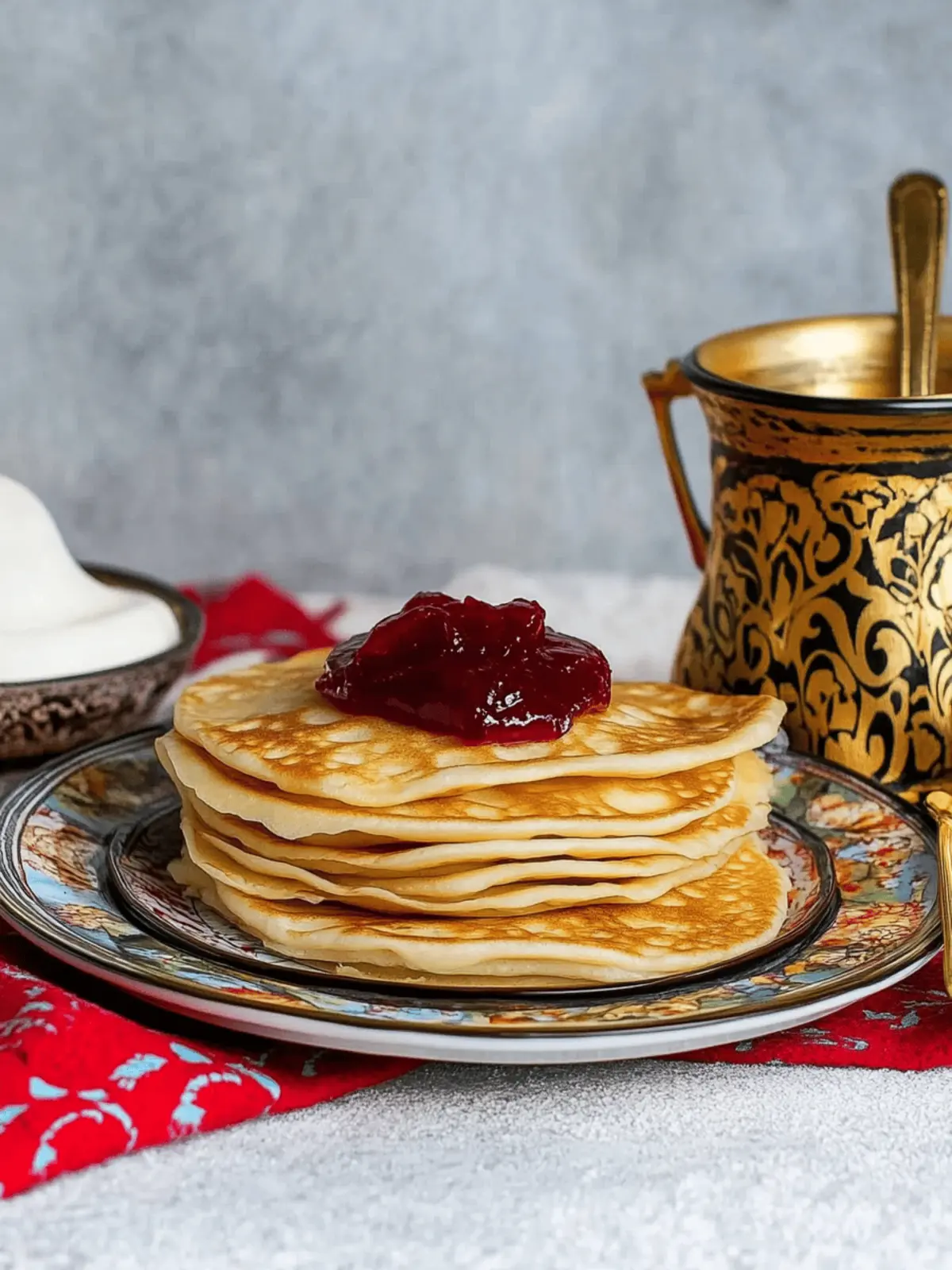 Russian Blini With Jam