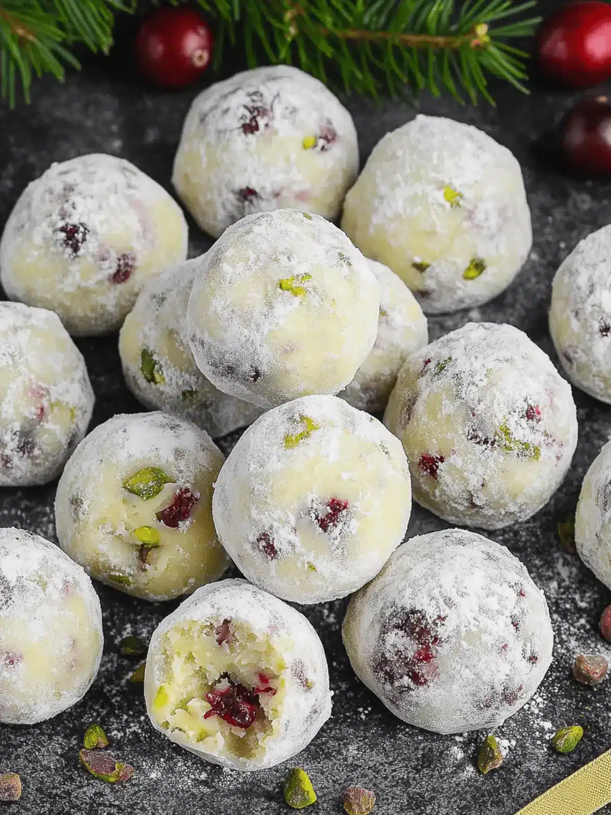 Decadent Cranberry Pistachio White Chocolate Truffles Recipe 4 Cranberry Pistachio White Chocolate Truffles
