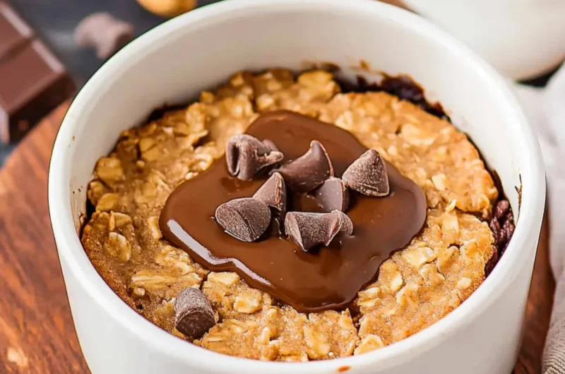 Peanut Butter & Chocolate Baked Oats