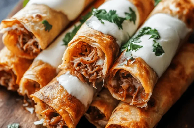 Cheesy Pulled Pork Taquitos
