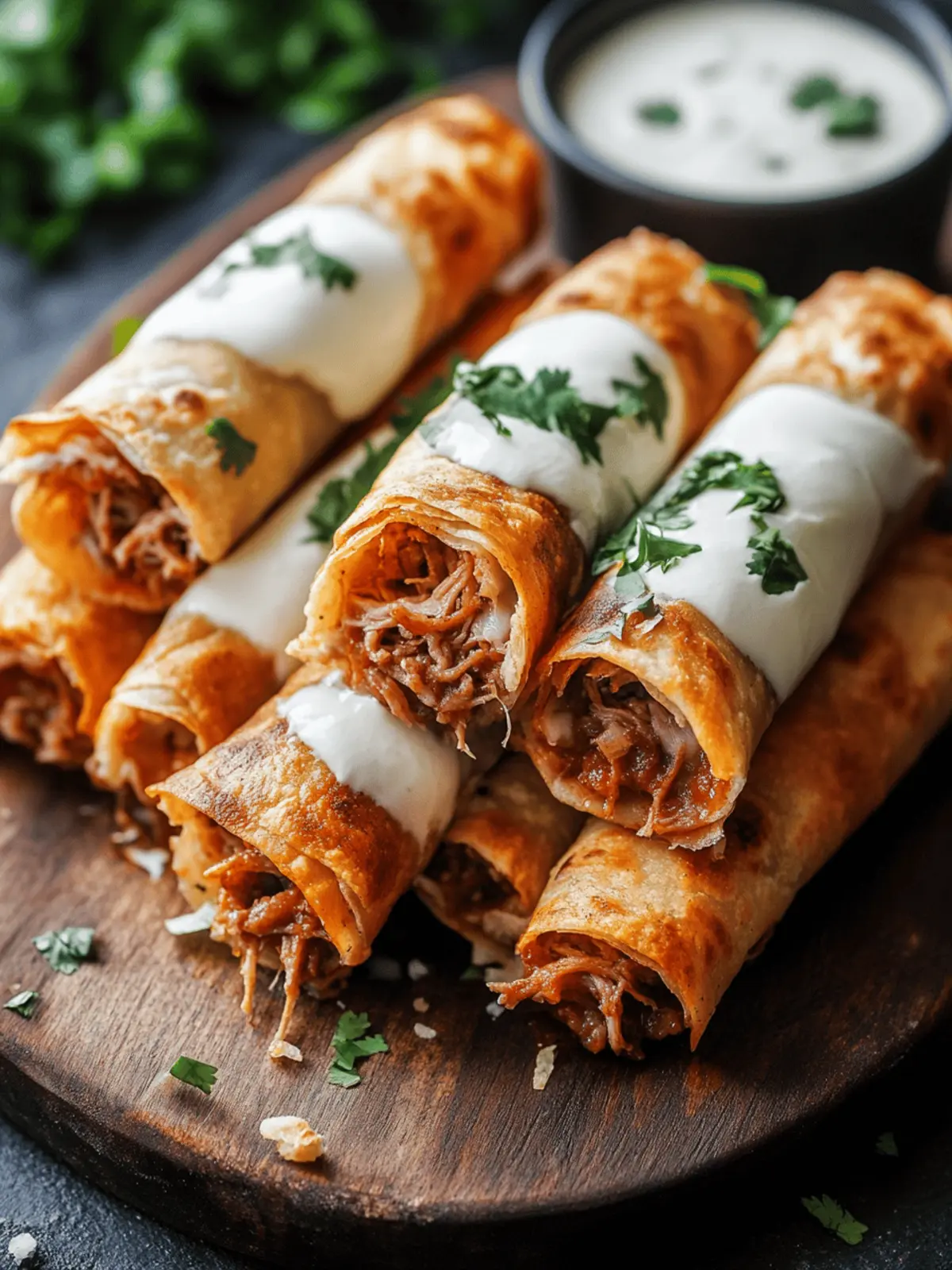 Cheesy Pulled Pork Taquitos