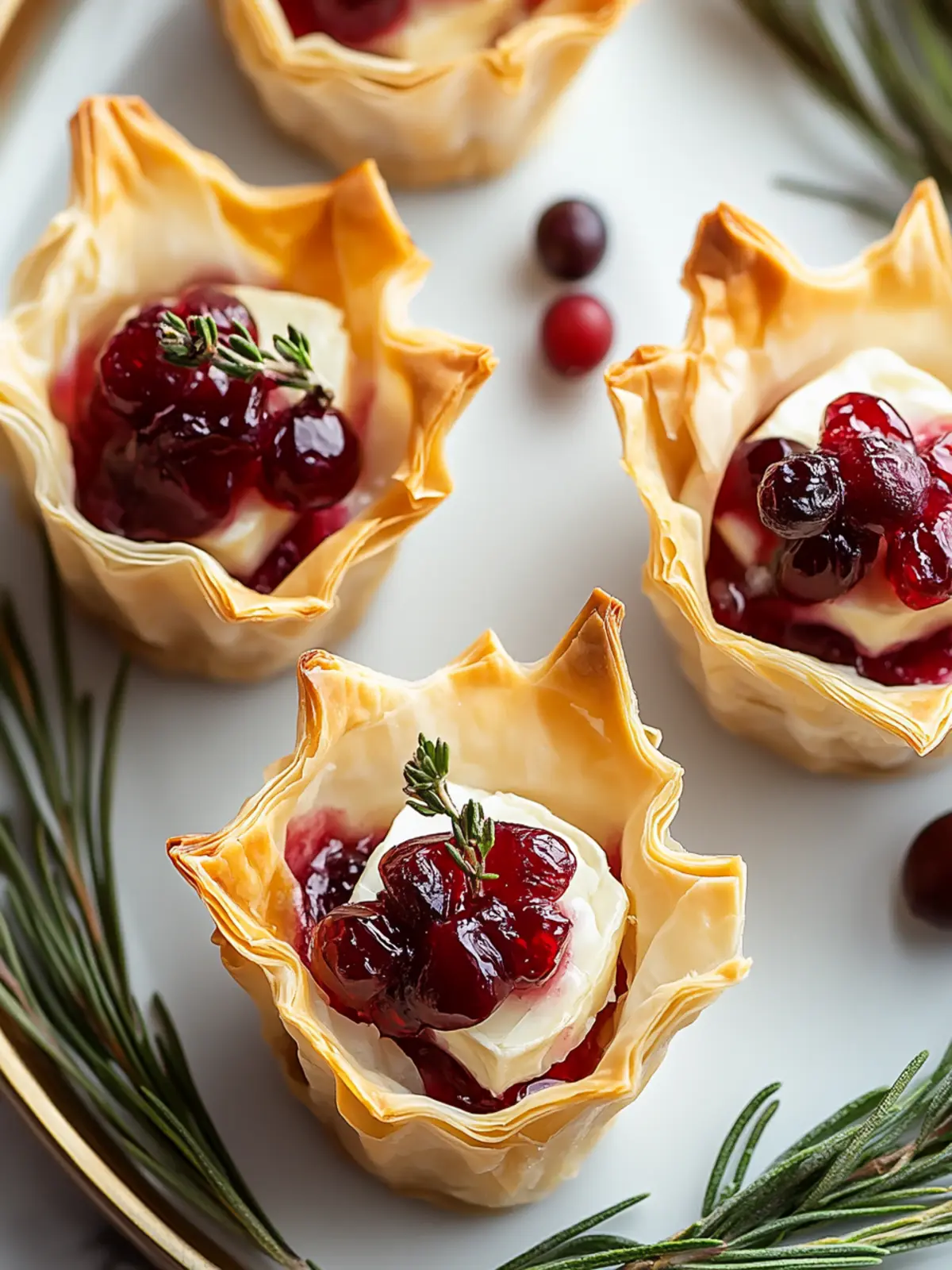 Cranberry and Brie Phyllo Cups