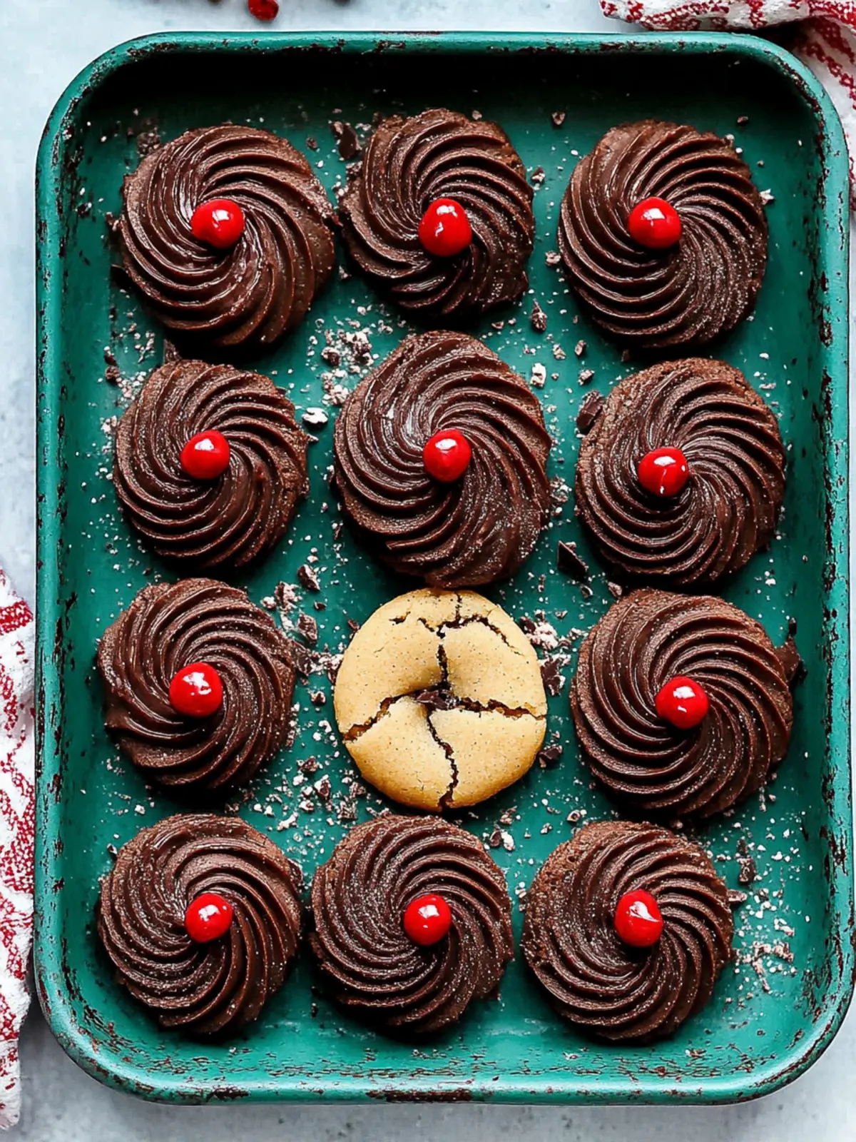 Piped Chocolate Butter Cookies
