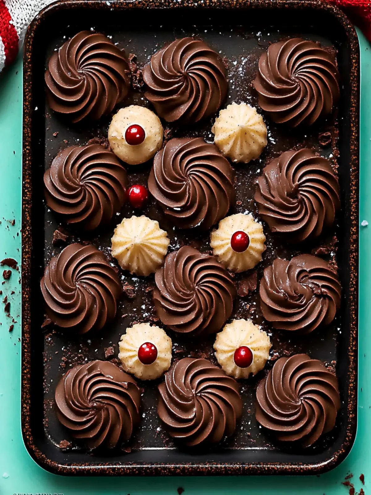 Piped Chocolate Butter Cookies