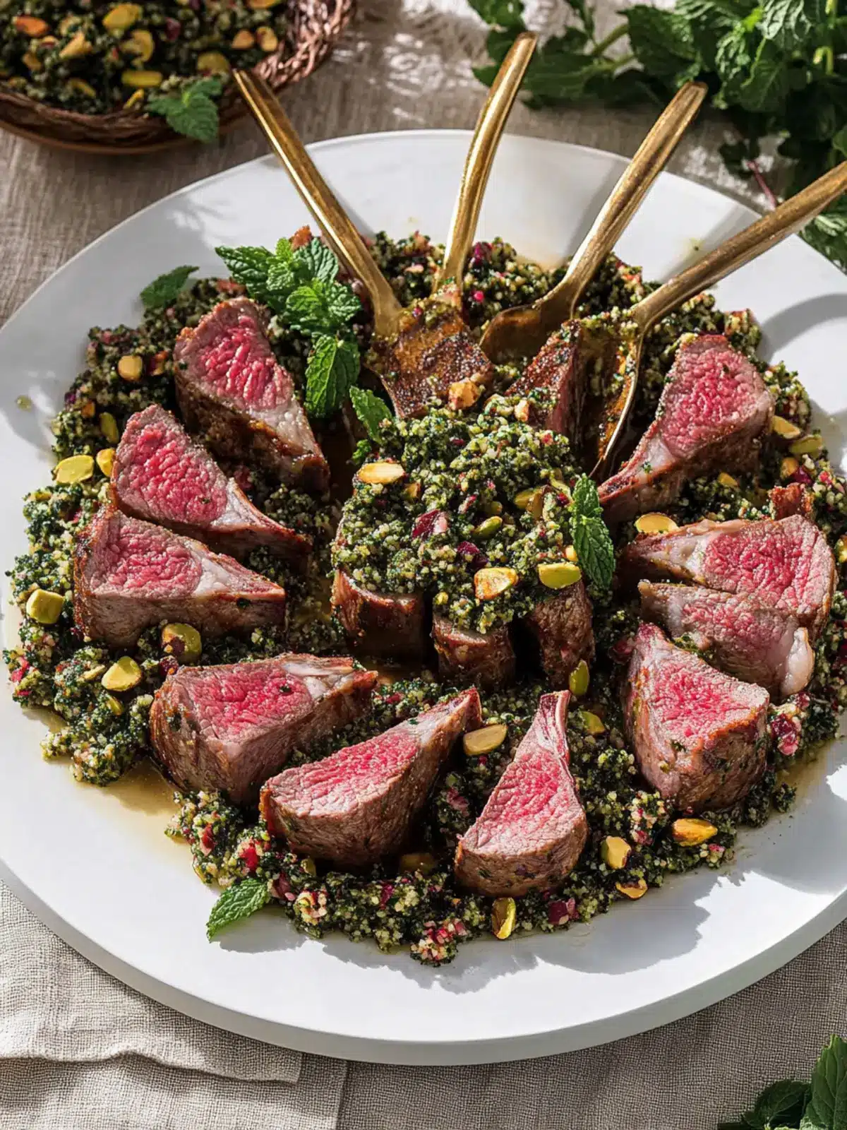 Savor Delight: Lamb with Mint and Pistachio Gremolata Recipe 2 Lamb with Mint and Pistachio Gremolata
