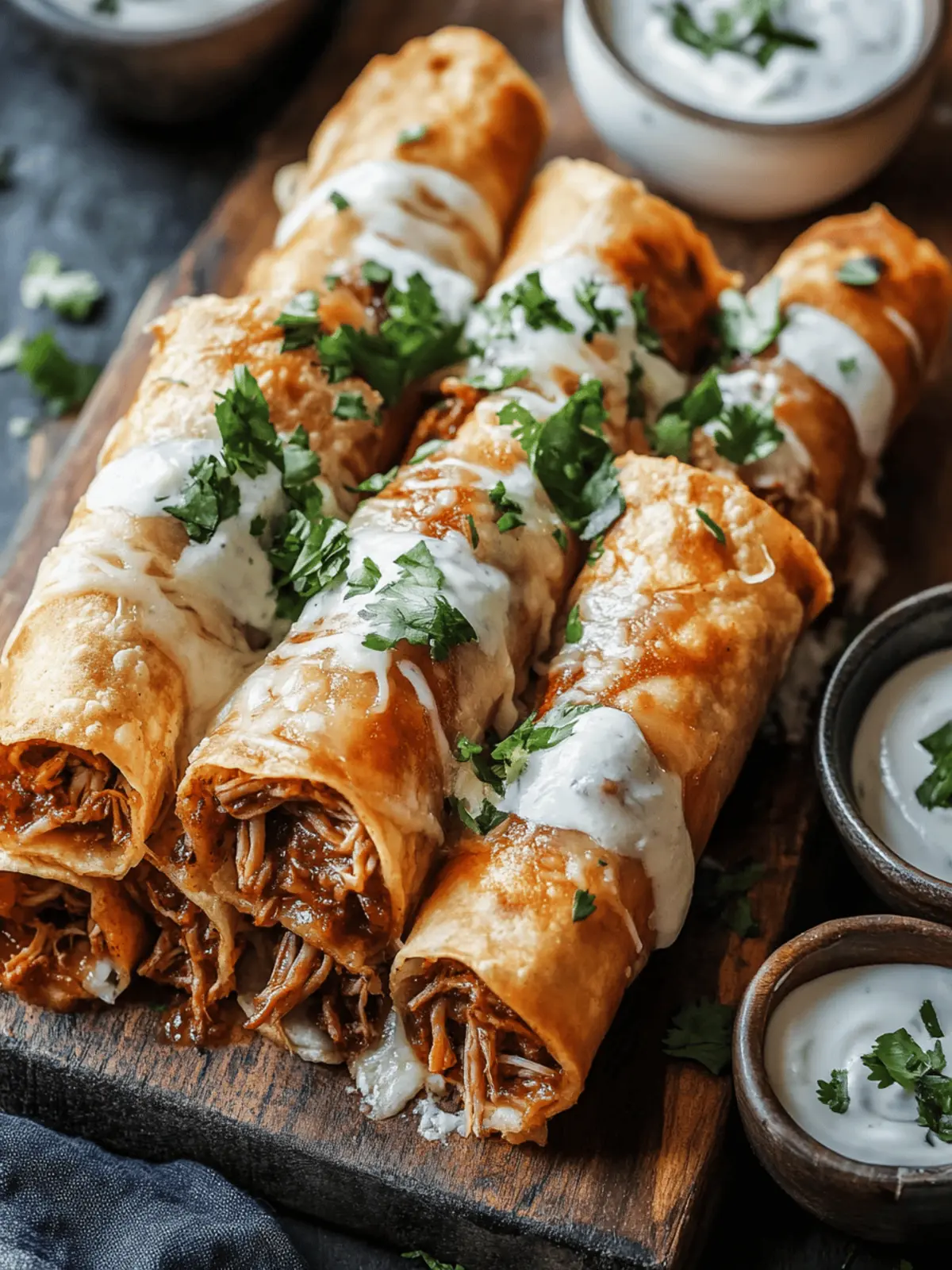 Cheesy Pulled Pork Taquitos