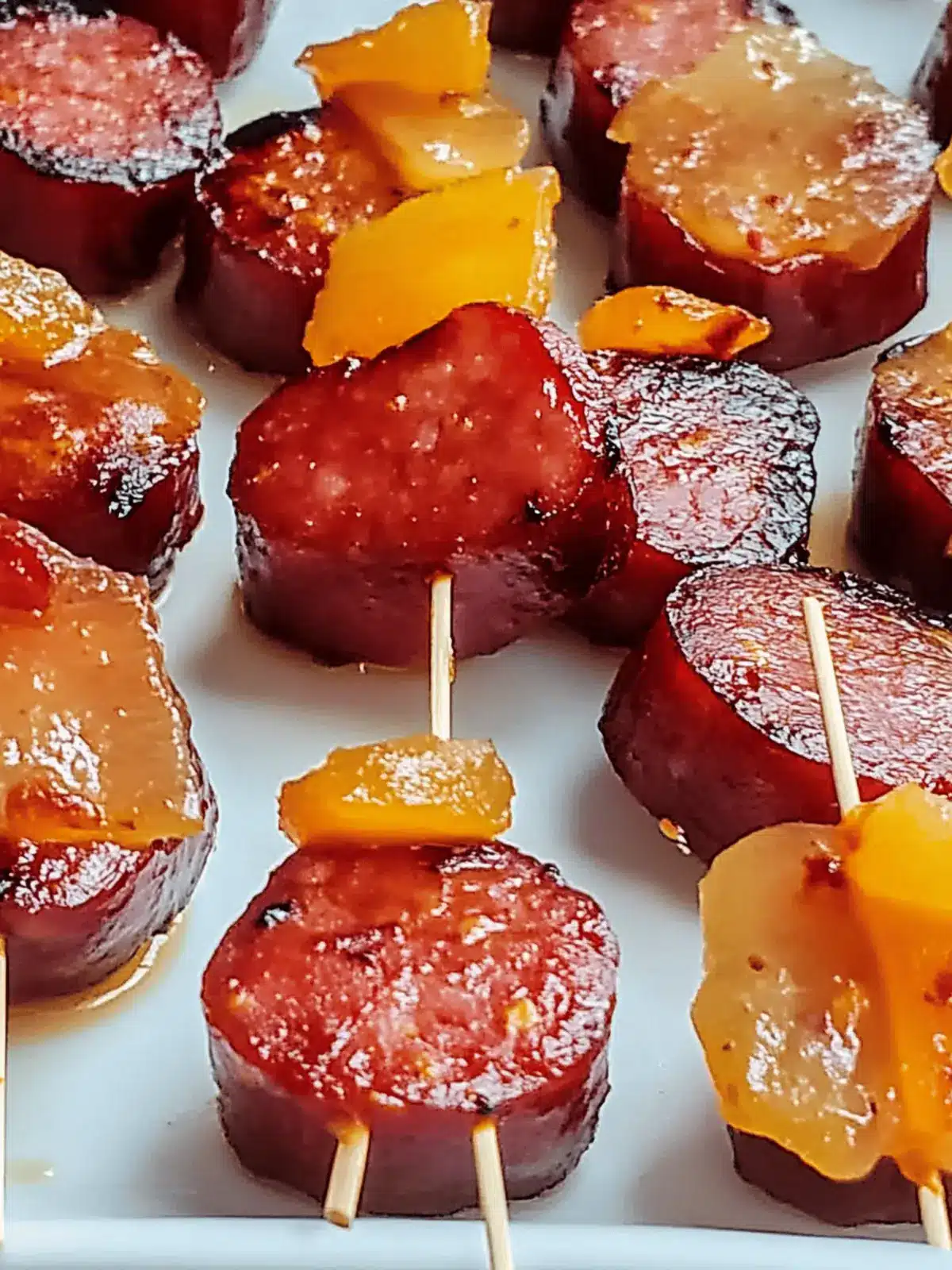 Savory Kielbasa Bites with Sweet Pineapple Skewers 4 Kielbasa Bites
