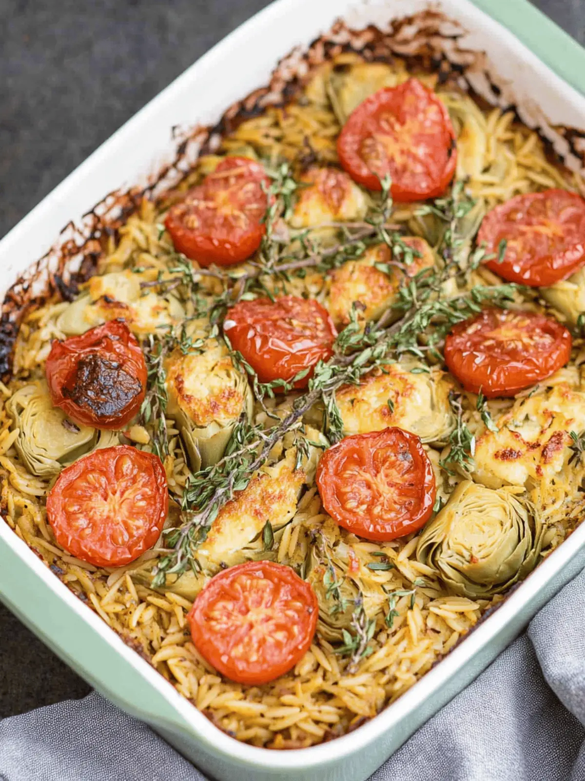 Baked Orzo with Artichokes, Tomato, and Halloumi Bliss 3 Baked Orzo with Artichokes, Tomato, and Halloumi