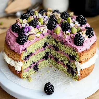 Pistachio and Blackberry Olive Oil Cake