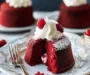 Irresistible Molten Red Velvet Cakes with Creamy Topping