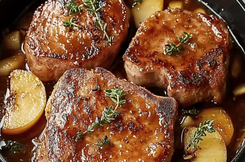 Juicy Apple Butter Pork Chops