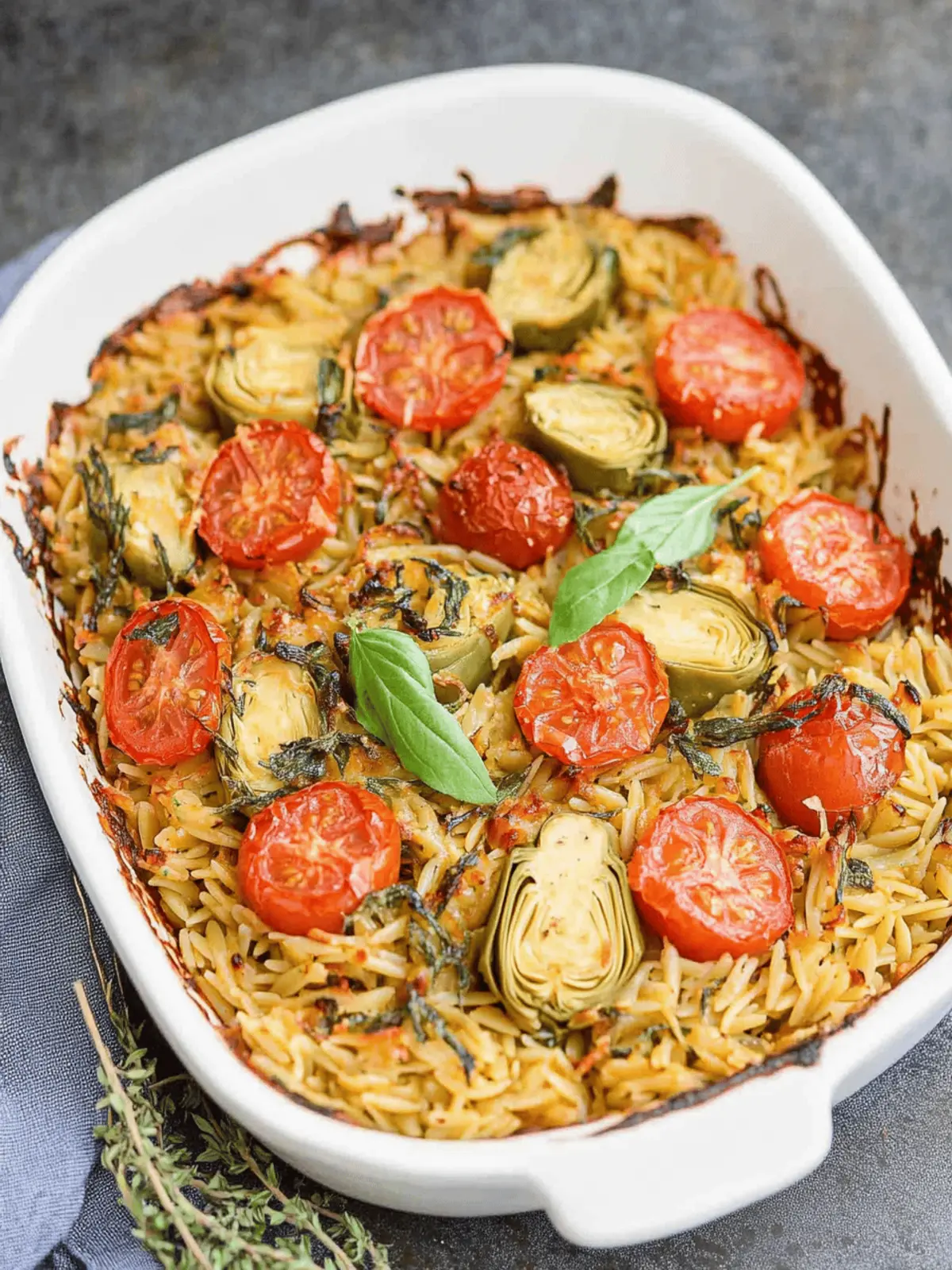 Baked Orzo with Artichokes, Tomato, and Halloumi Bliss 4 Baked Orzo with Artichokes, Tomato, and Halloumi
