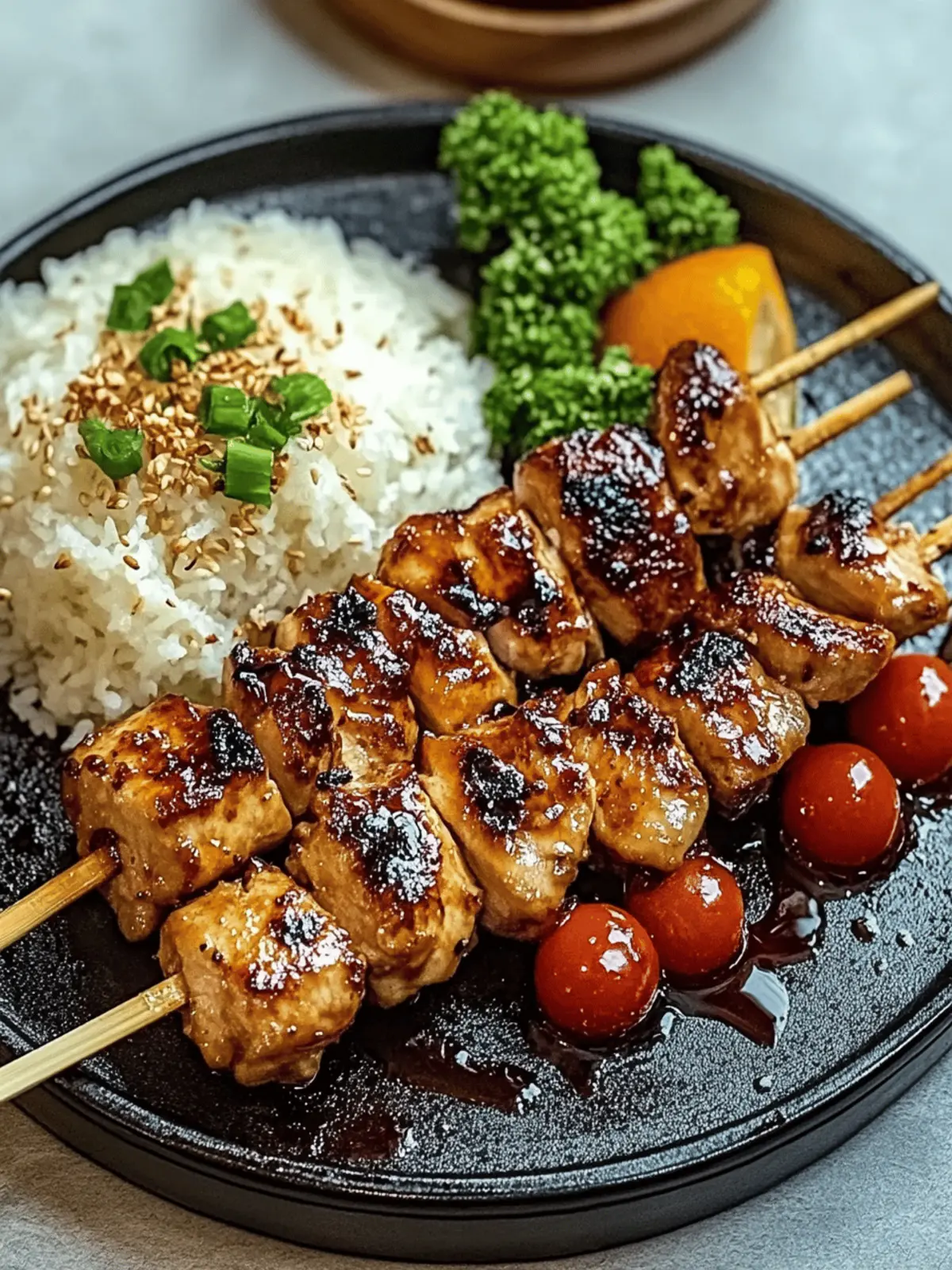 Tender Chicken Yakitori with Sweet-Savory Tare Sauce Delight 4 Chicken Yakitori