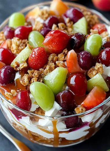 Caramel Crunch Cheesecake Fruit Salad