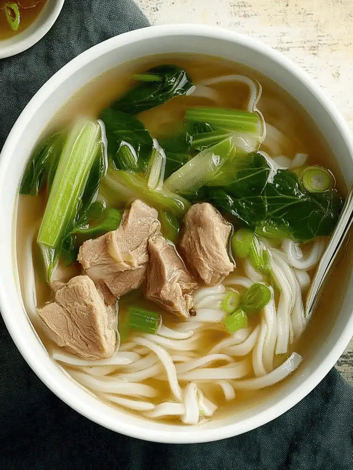 Pork & Bok Choy Udon Soup