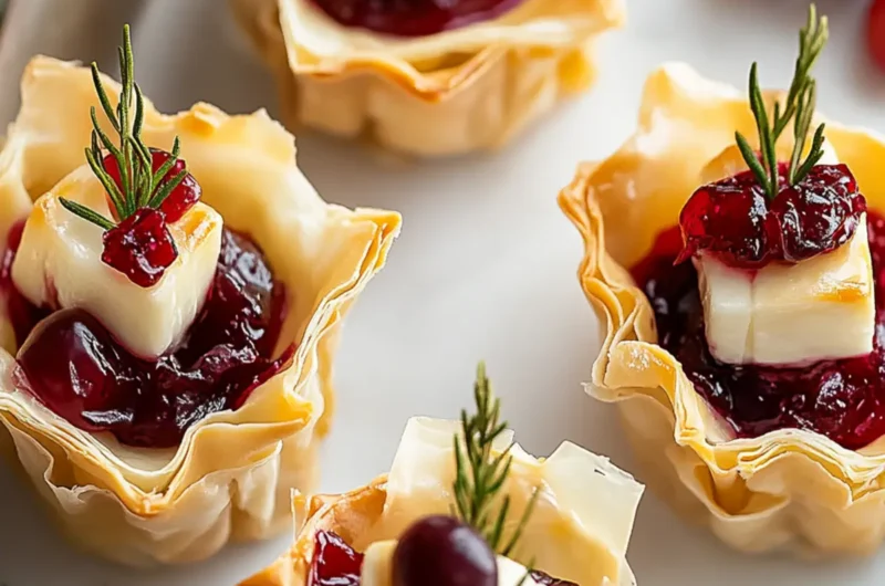 Cranberry and Brie Phyllo Cups