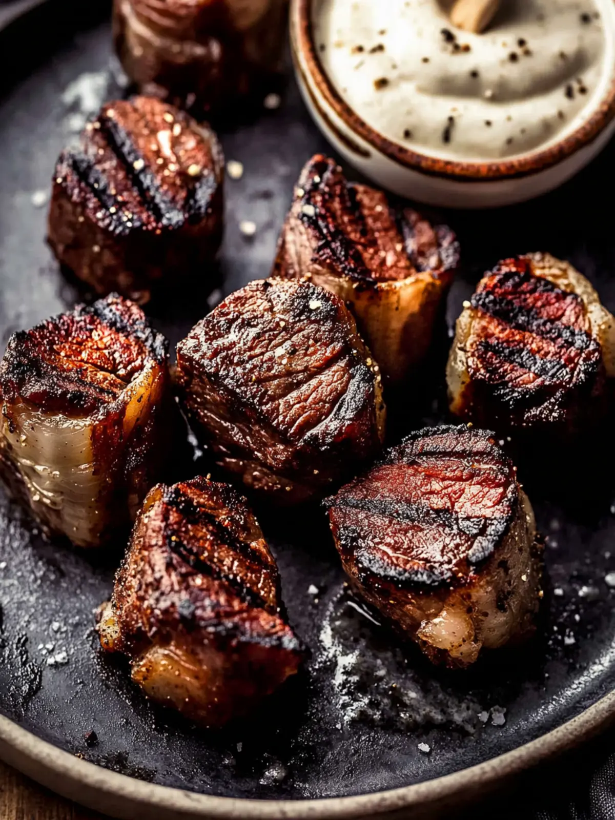 Savory Filet Mignon Bites with Creamy Horseradish Dip 4 Filet Mignon Bites