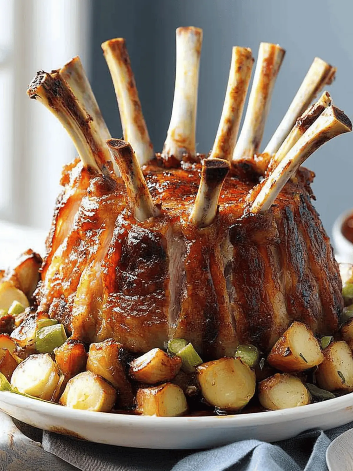 Crown Roast of Pork with Savory Mushroom Dressing Delight 5 Crown Roast of Pork