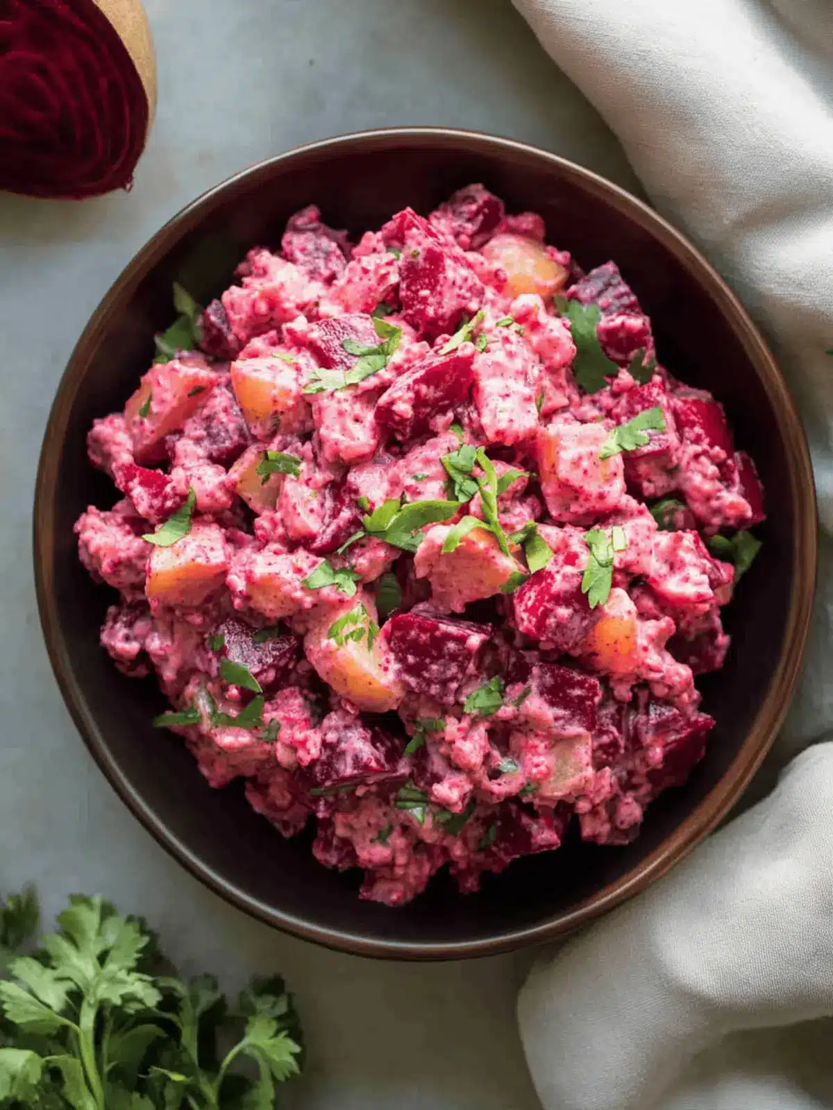 Russian Beet Potato Salad (Dominican Style)