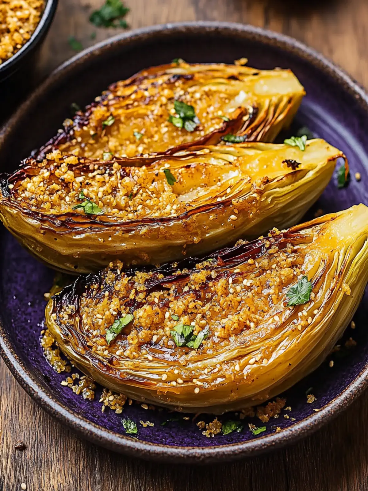 Miso Butter Roasted Cabbage Wedges