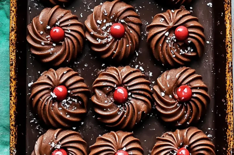 Piped Chocolate Butter Cookies