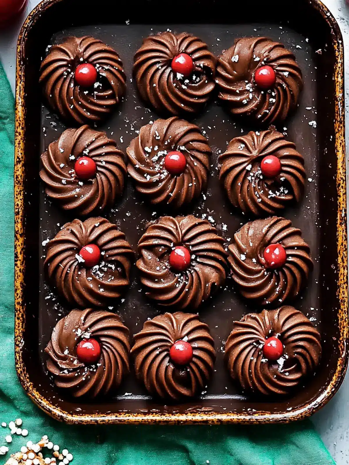 Piped Chocolate Butter Cookies