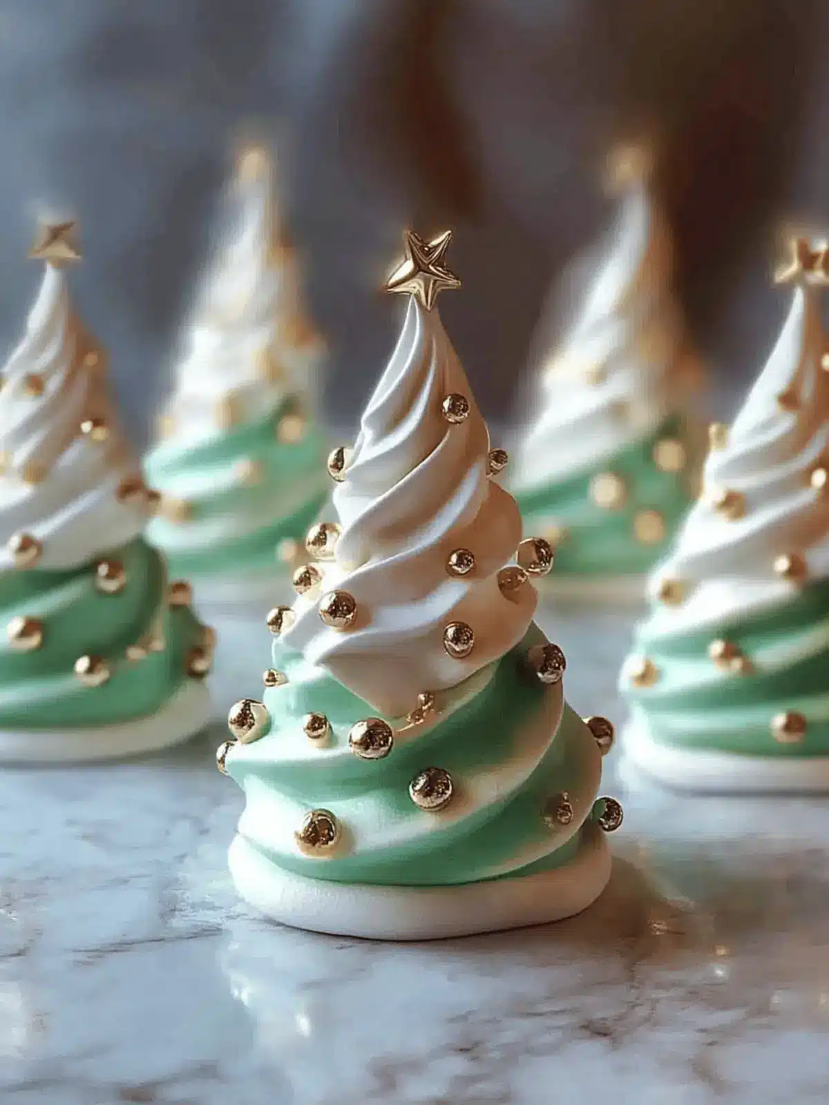 Christmas Tree Meringues